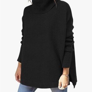 Women's Black Turtleneck Sweater